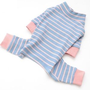 Color-block Stripe DOG Pajamas- BLUE AND PINK